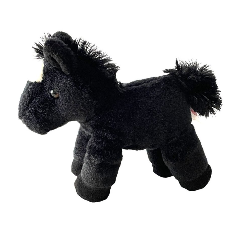 Aurora Plush Mini Flopsie Beau Black Horse 8" Cuddly Stuffed Animal Toy Pony